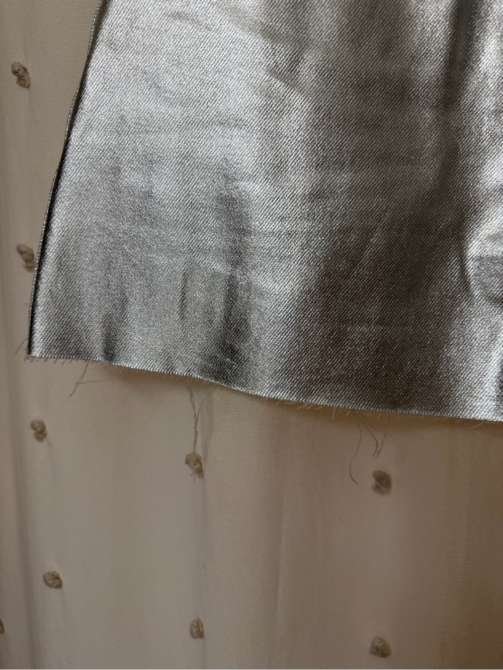 Zara Silver Metallic Button-Front Mini Skirt - Picture 6 of 9